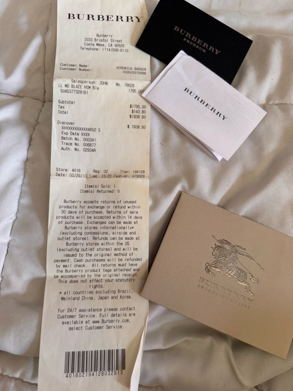 Limited Edition Authentic Burberry Purse See pics for proof of purchase. - Picture 7 of 7